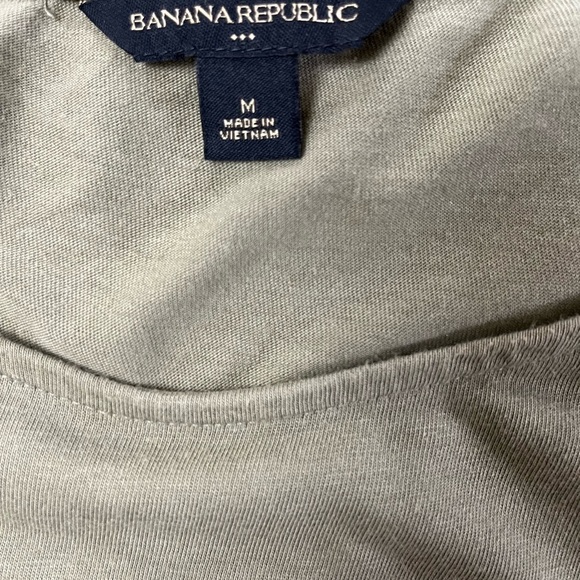 Banana Republic Ruffle Sleeve Top Khaki Green Modal - Picture 7 of 9